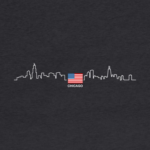 Chicago Skyline American Pride by Stuffosaurus